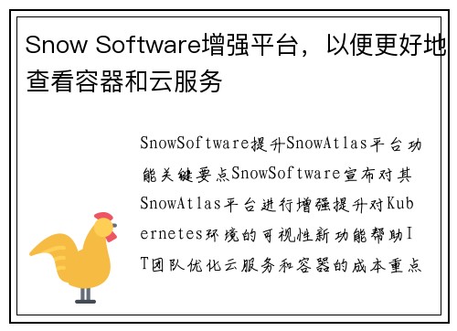 Snow Software增强平台，以便更好地查看容器和云服务 
